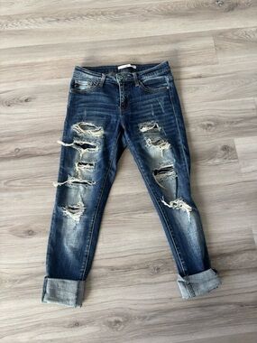 KanCan 25 Dark Blue Women’s Ripped Jeans